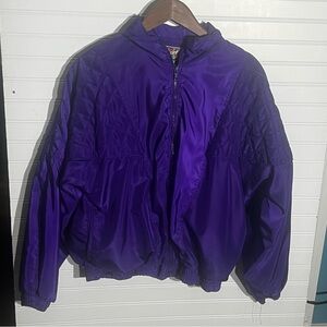 Vintage Argee Sport Vibrant Purple Quilted Windbreaker Size Large